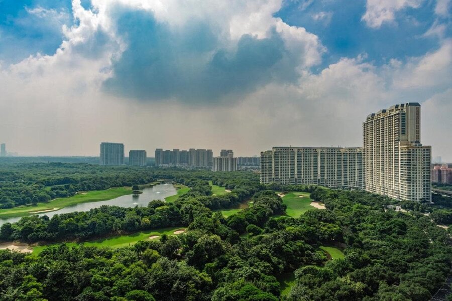 DLF The Dahlias — tower skyline over the golf course