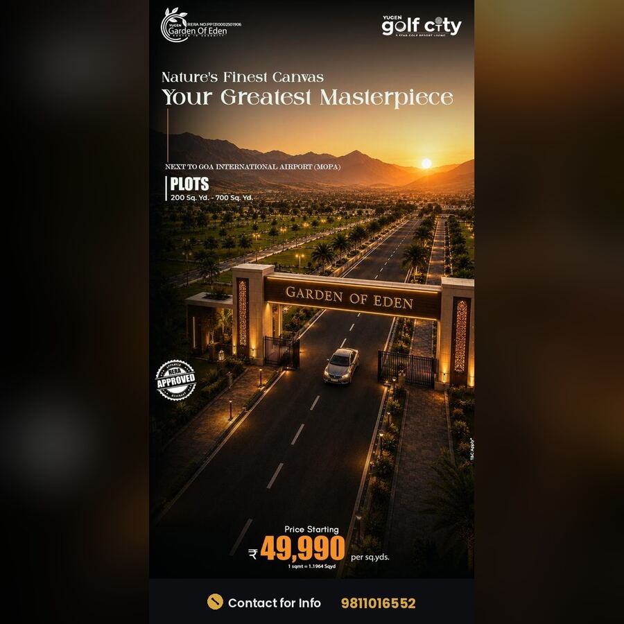Yugen Infra Goa — villa plots concept render, alternate view