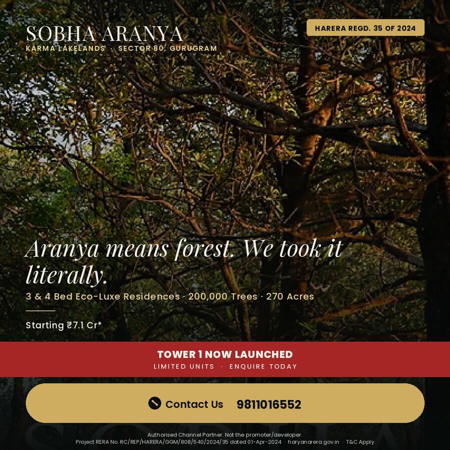 Sobha Aranya — forest-facing concept render, alternate view